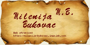 Milenija Bukovac vizit kartica